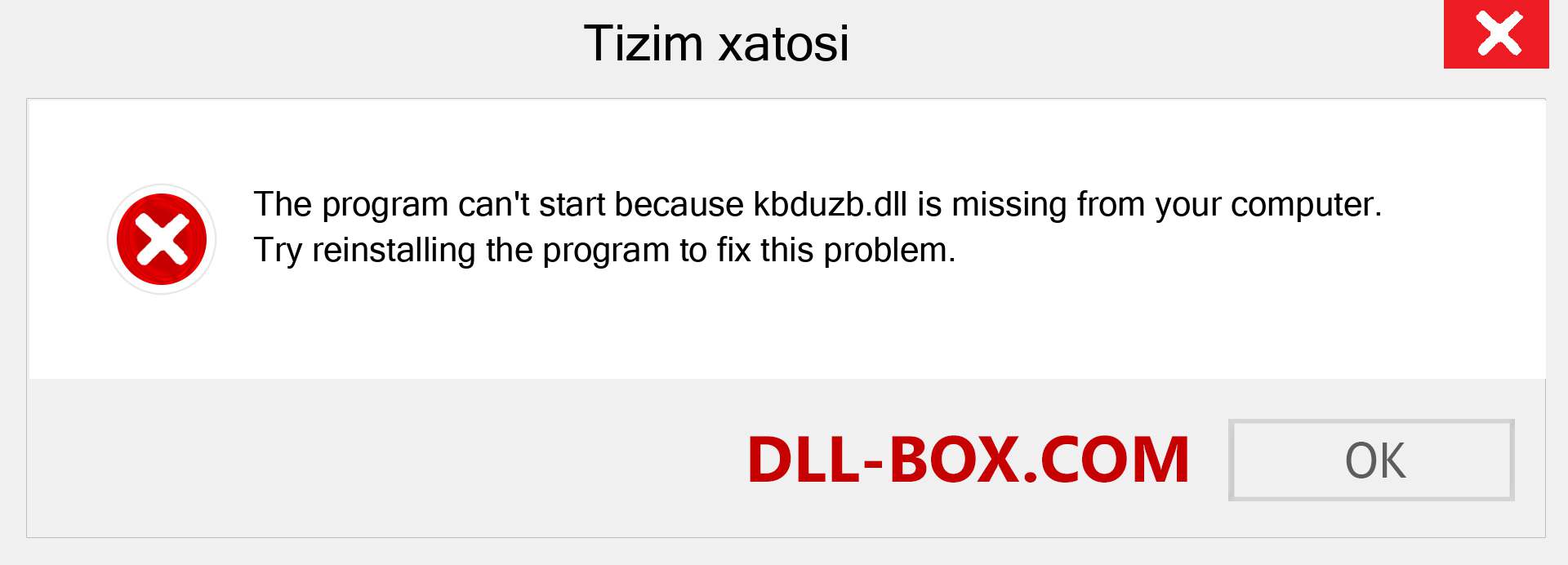 kbduzb.dll fayli yo'qolganmi?. Windows 7, 8, 10 uchun yuklab olish - Windowsda kbduzb dll etishmayotgan xatoni tuzating, rasmlar, rasmlar